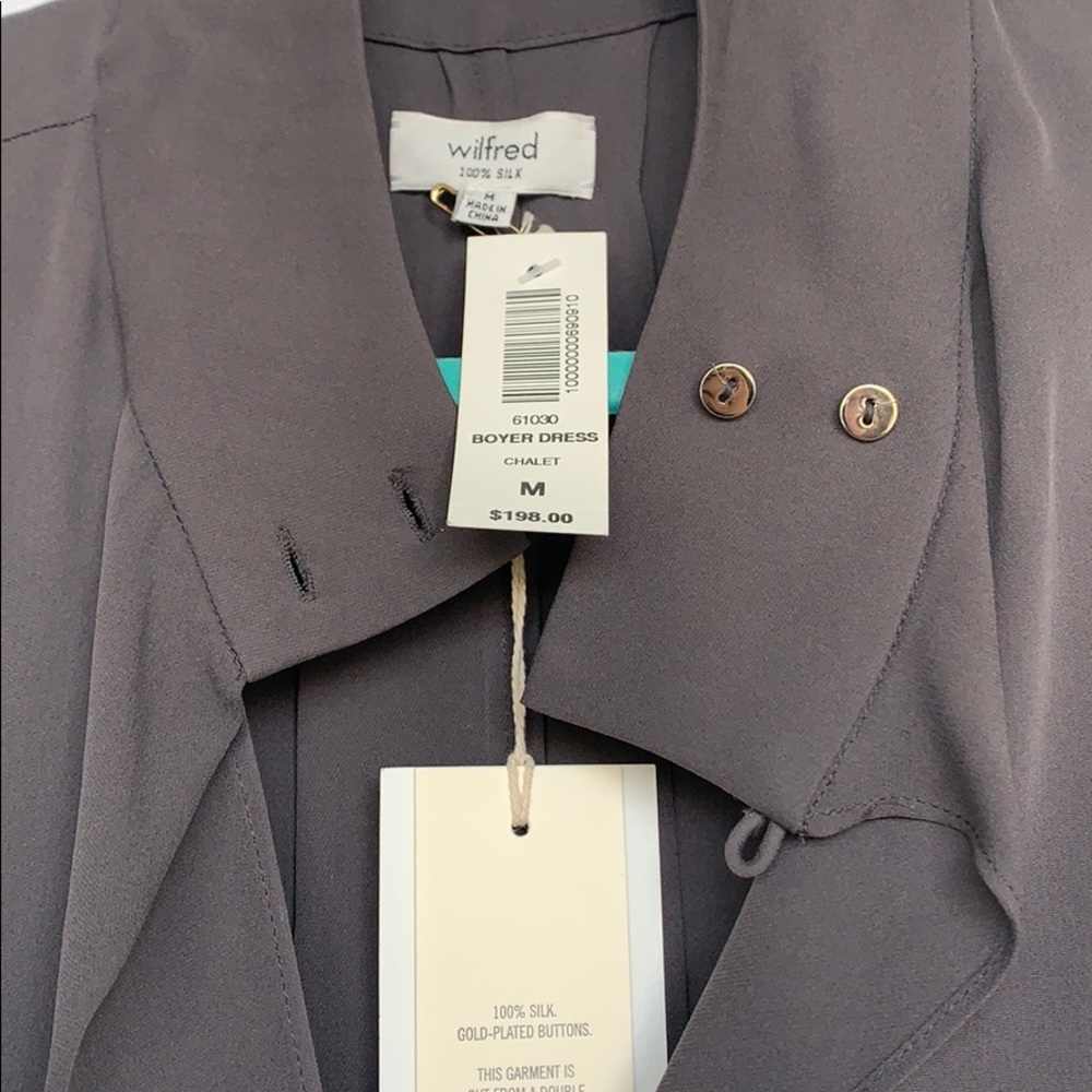 Wilfred grey silk dress